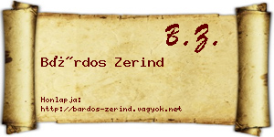 Bárdos Zerind névjegykártya